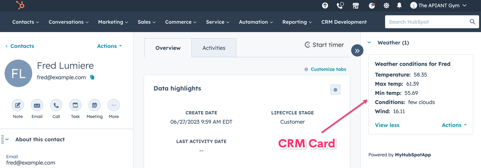 Crea una tarjeta personalizada de HubSpot CRM sin necesidad de programar con APIANT.